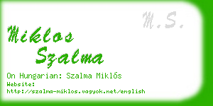 miklos szalma business card